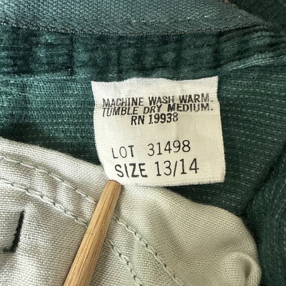 Vintage Funny Girl Corduroy Pants Green High Rise Straight Leg Sz 13/14 Modern 8 - Picture 9 of 13